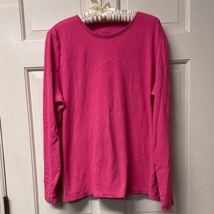 Kim Rogers perfectly Soft XL 100% Cotton long sleeve bright pink T-shirt